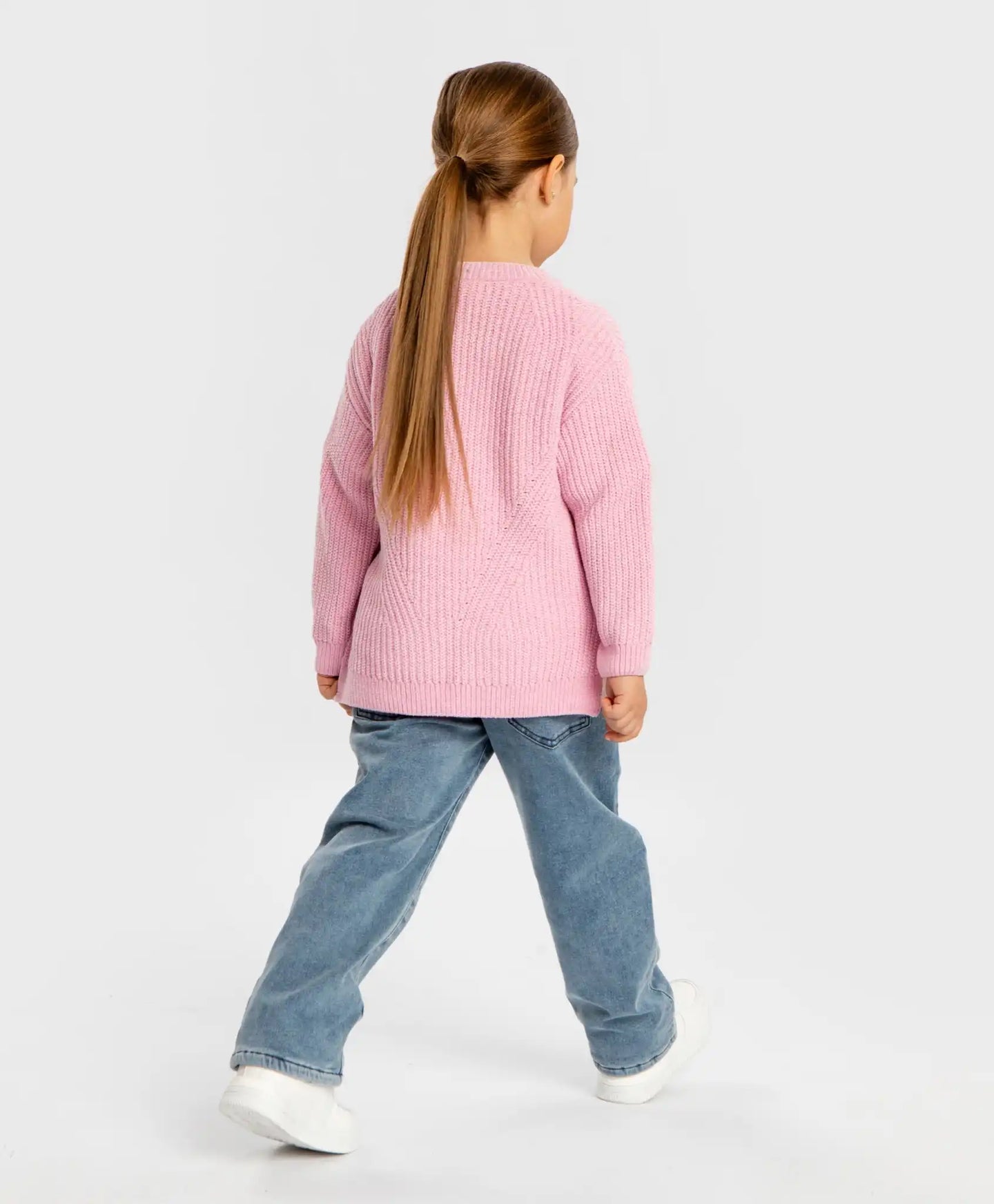 Blugi căptușiți, cu talie elastică, albaștri, pentru fată, Button Blue