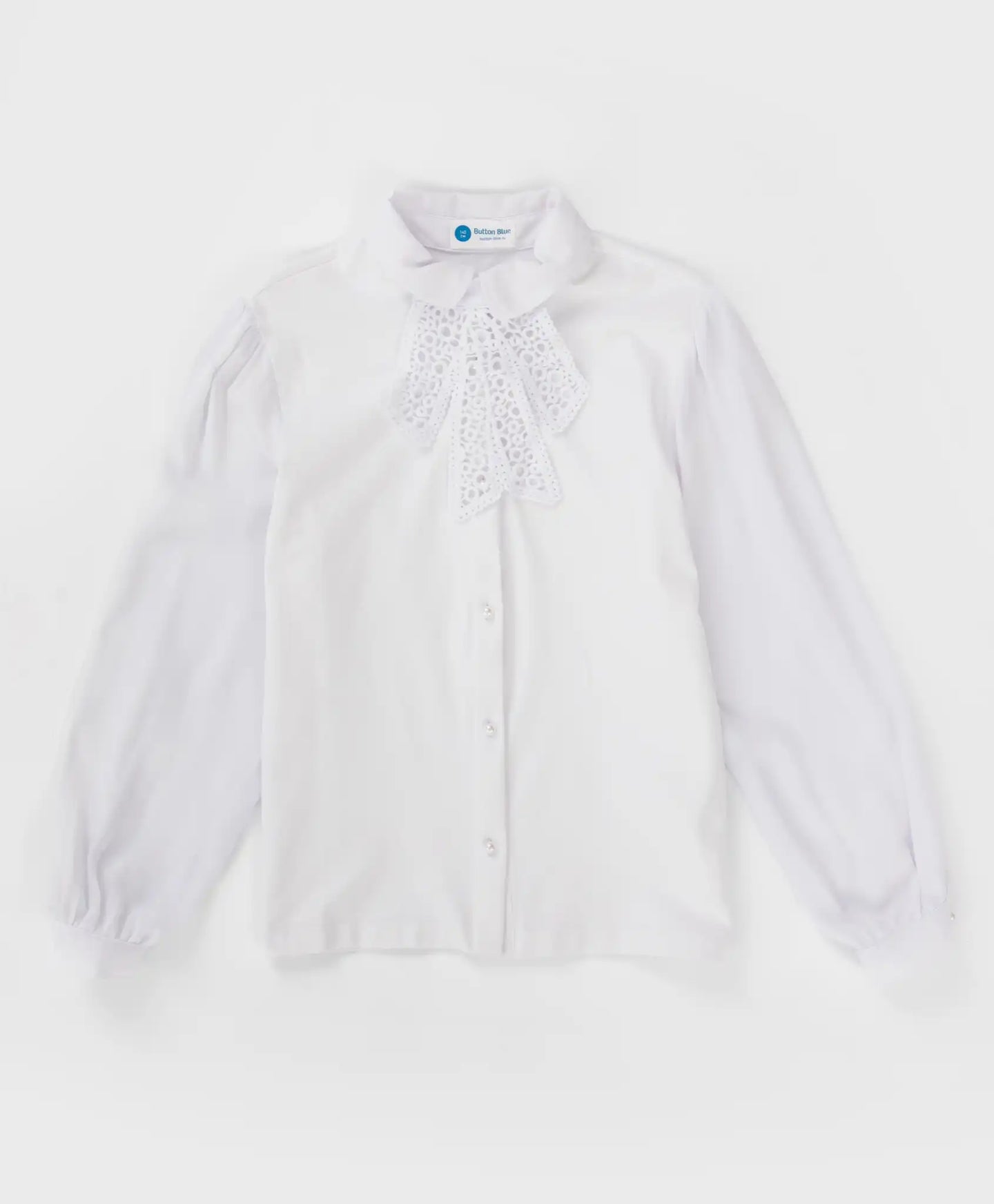 Bluză combinată cu fundă detașabilă, bej, Button Blue