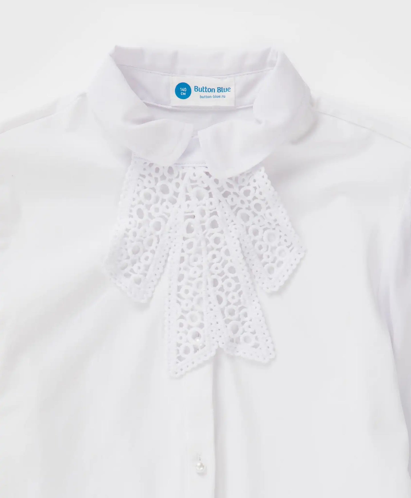 Bluză combinată cu fundă detașabilă, bej, Button Blue