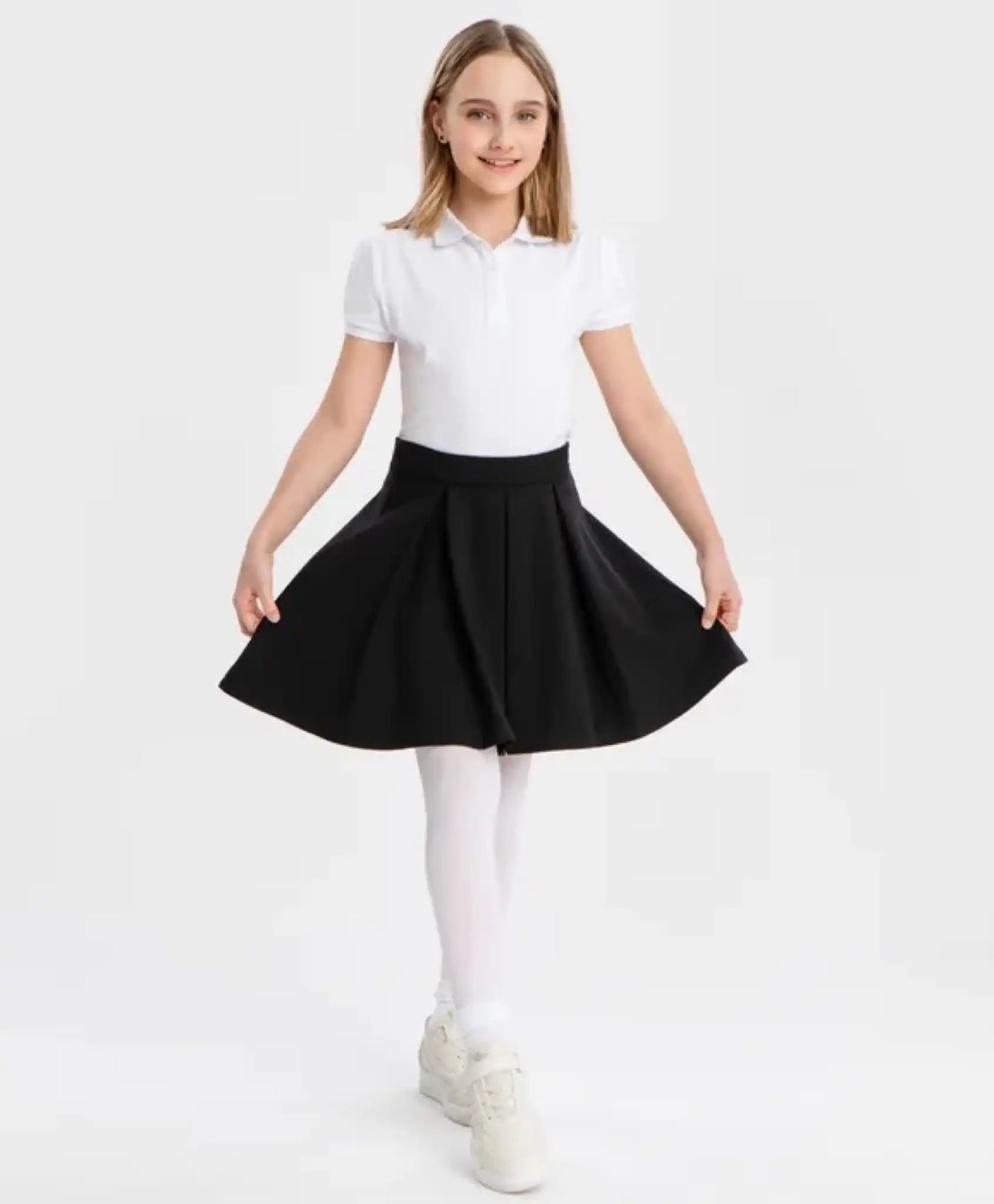 Polo cu guler și mânecă scurtă, alb, Button Blue