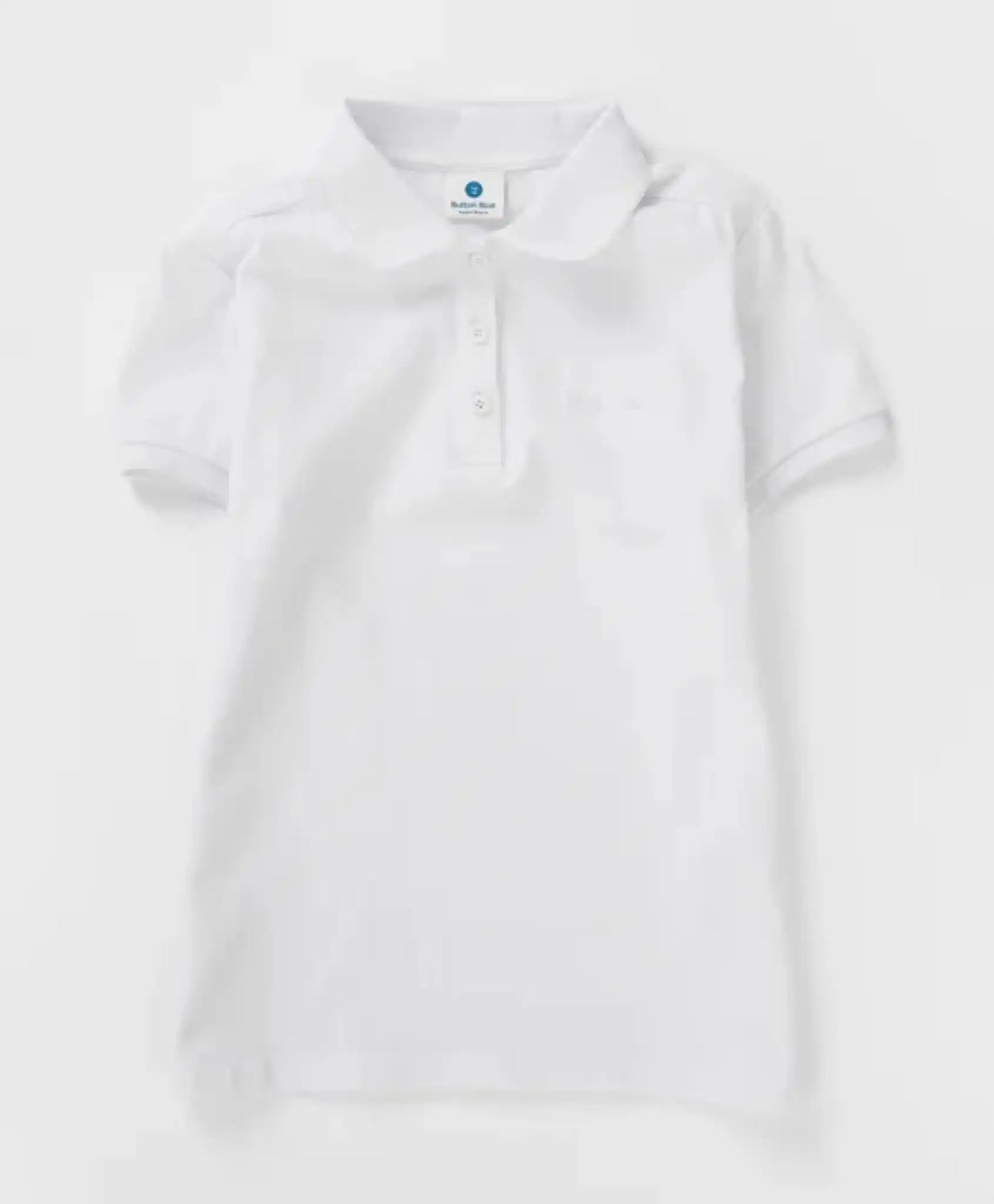 Polo cu guler și mânecă scurtă, alb, Button Blue