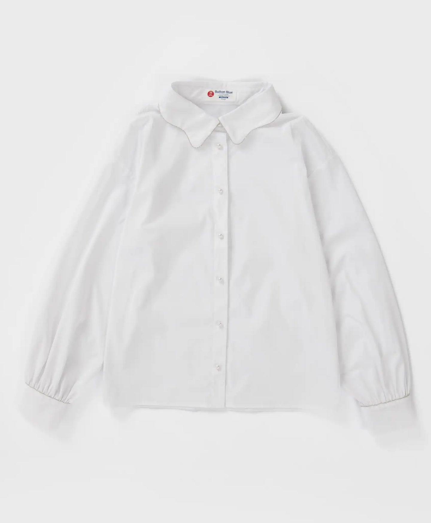 Cămașă cu guler format, albă, Button Blue