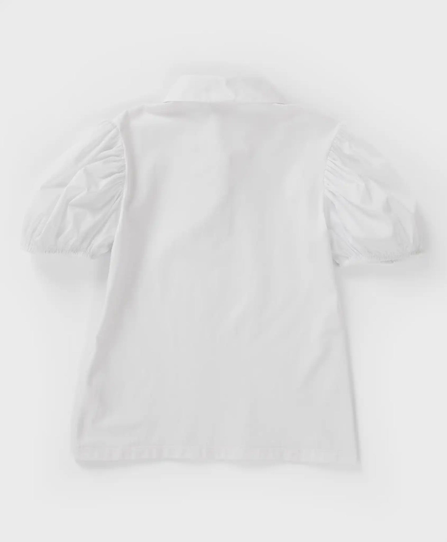 Bluză cu mâneci scurte bufante, albă, Button Blue