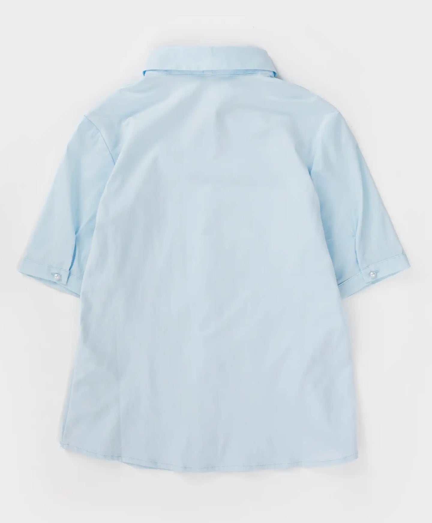 Cămașă cu mărgele perlate pe guler, albastră, Button Blue