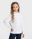 Bluză cu dantelă și guler, albă, Button Blue