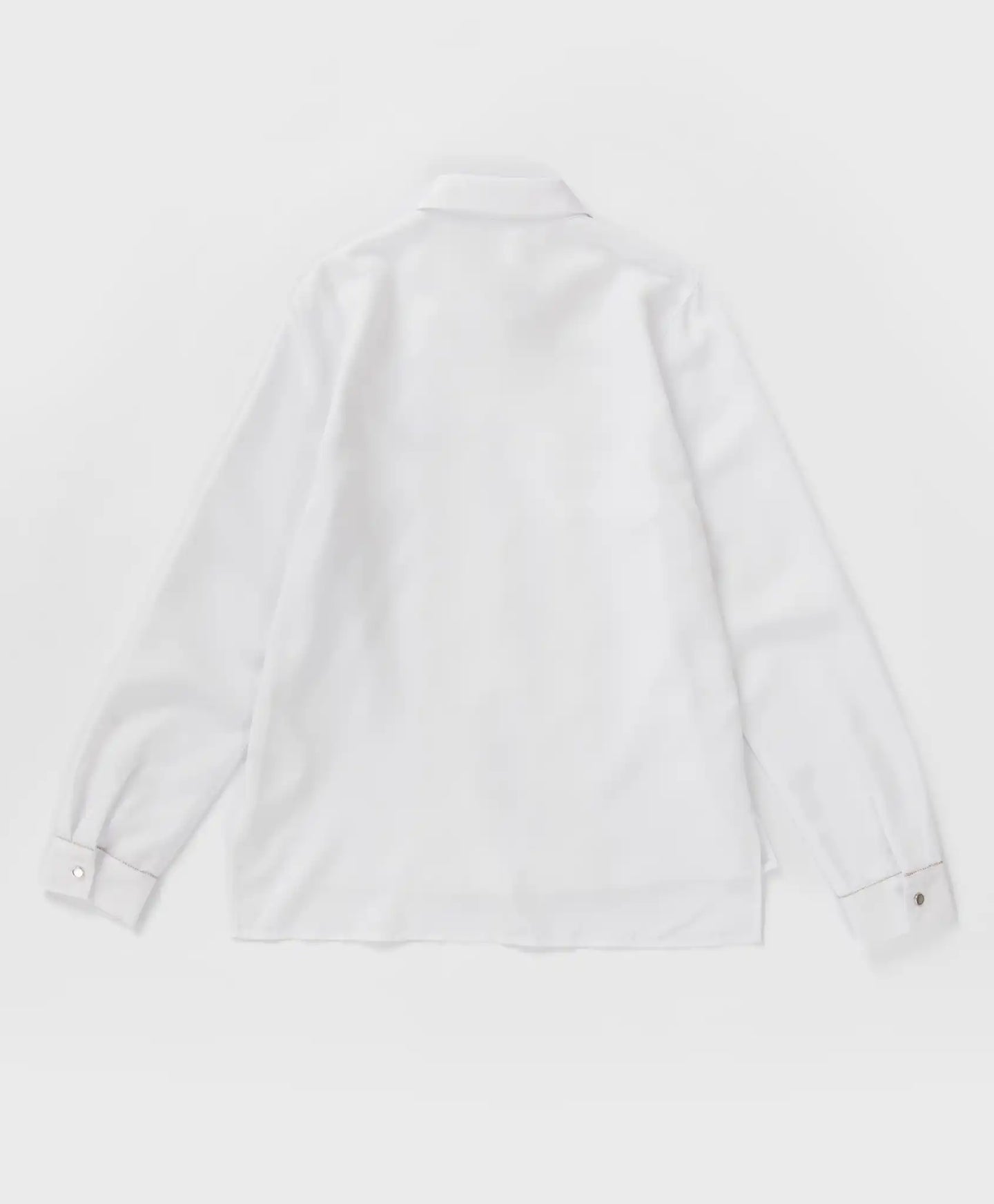 Bluză cu dantelă și guler, albă, Button Blue