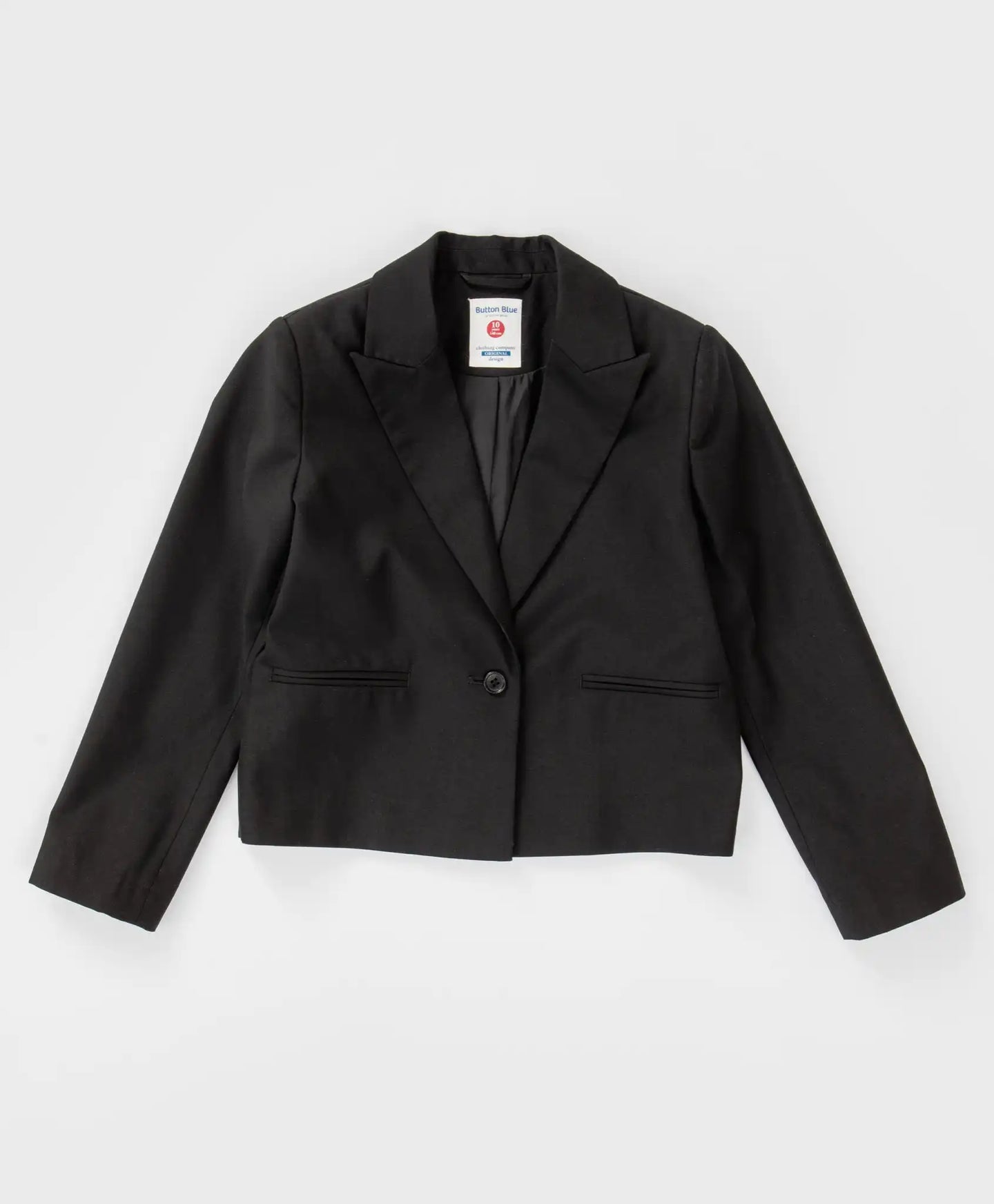 Sacou scurt, drept, negru Button Blue