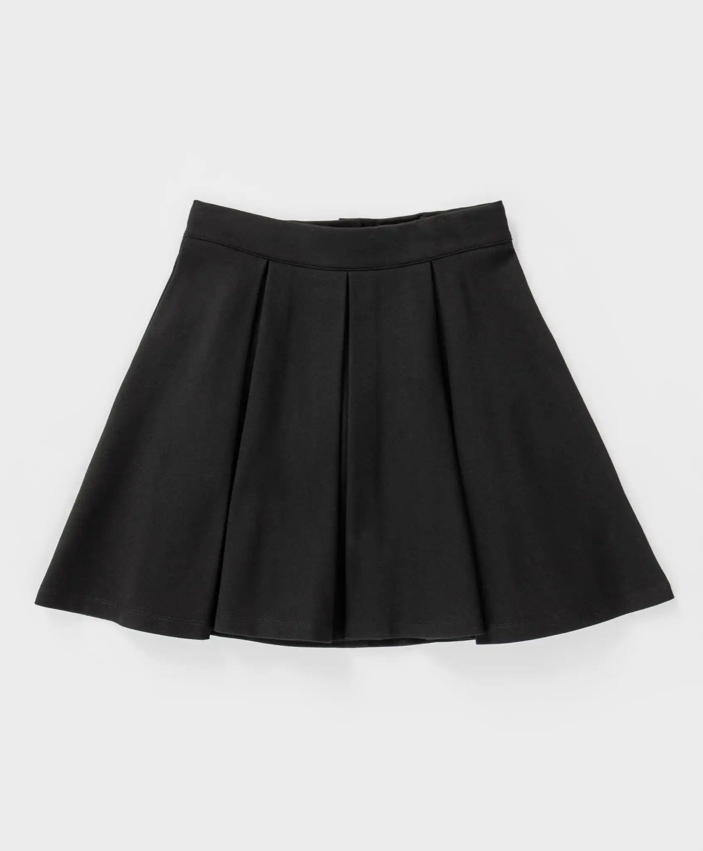 Fustă cu pliuri mari, neagră, Button Blue
