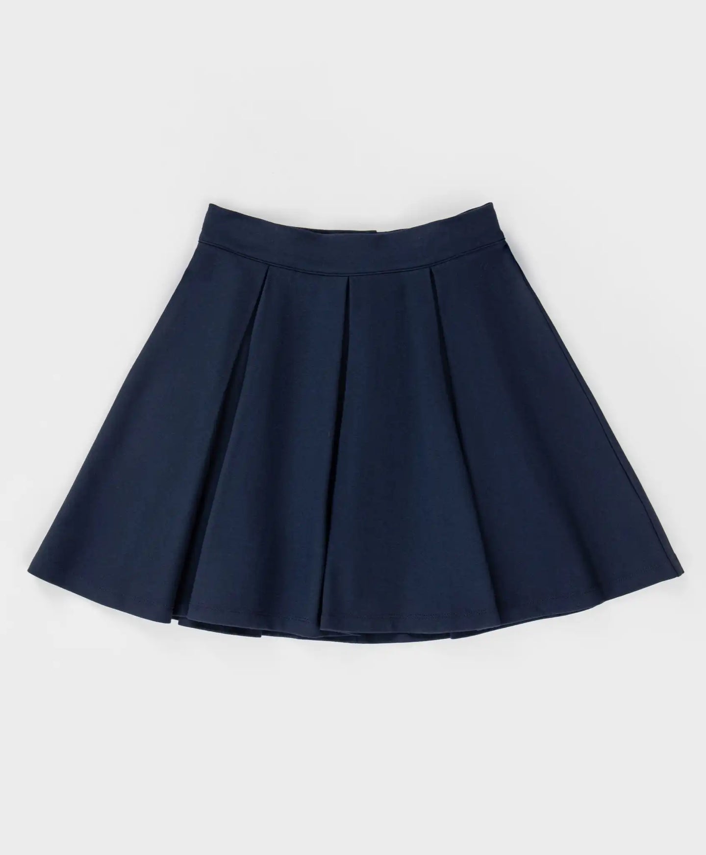 Fustă în linie A, albastră, Button Blue