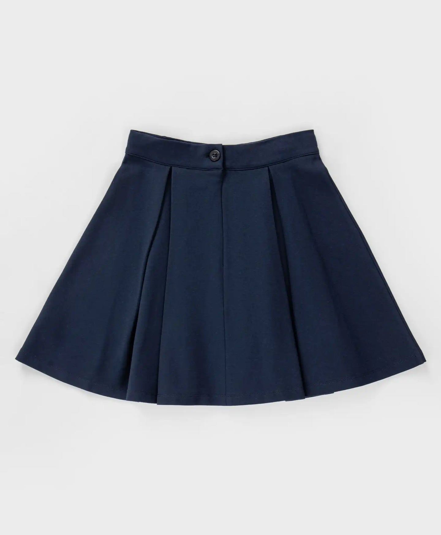 Fustă în linie A, albastră, Button Blue