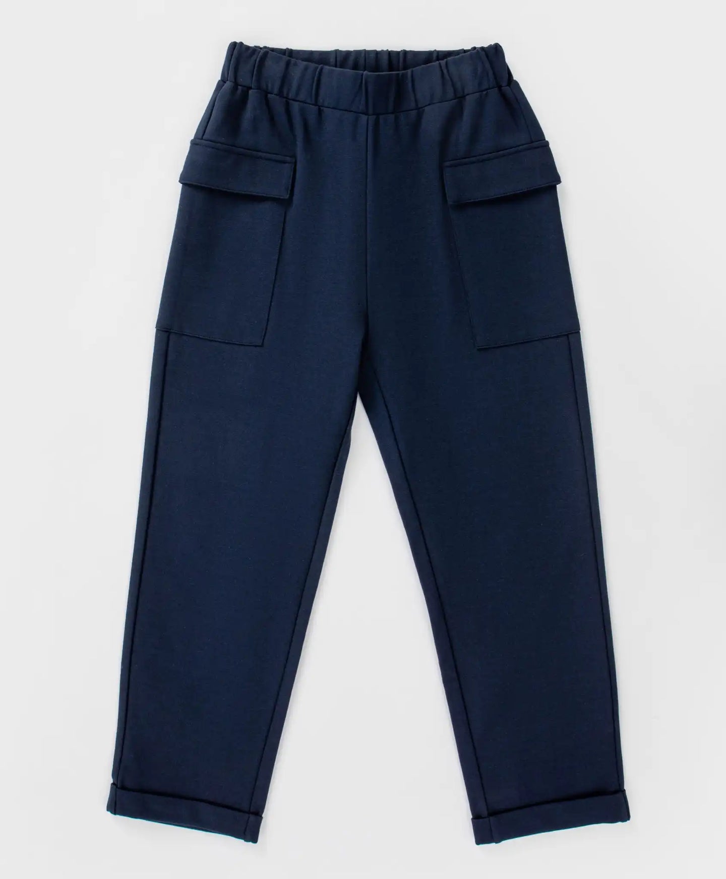 Pantaloni cu craci largi și buzunare, albaștri, Button Blue