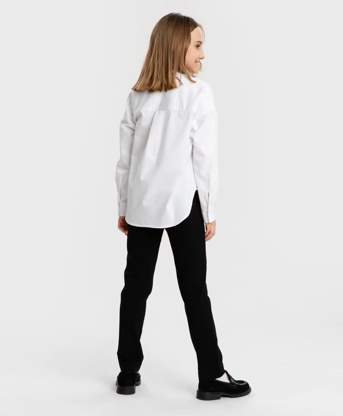 Pantaloni clasici, cu dungi presate, negri, Button Blue