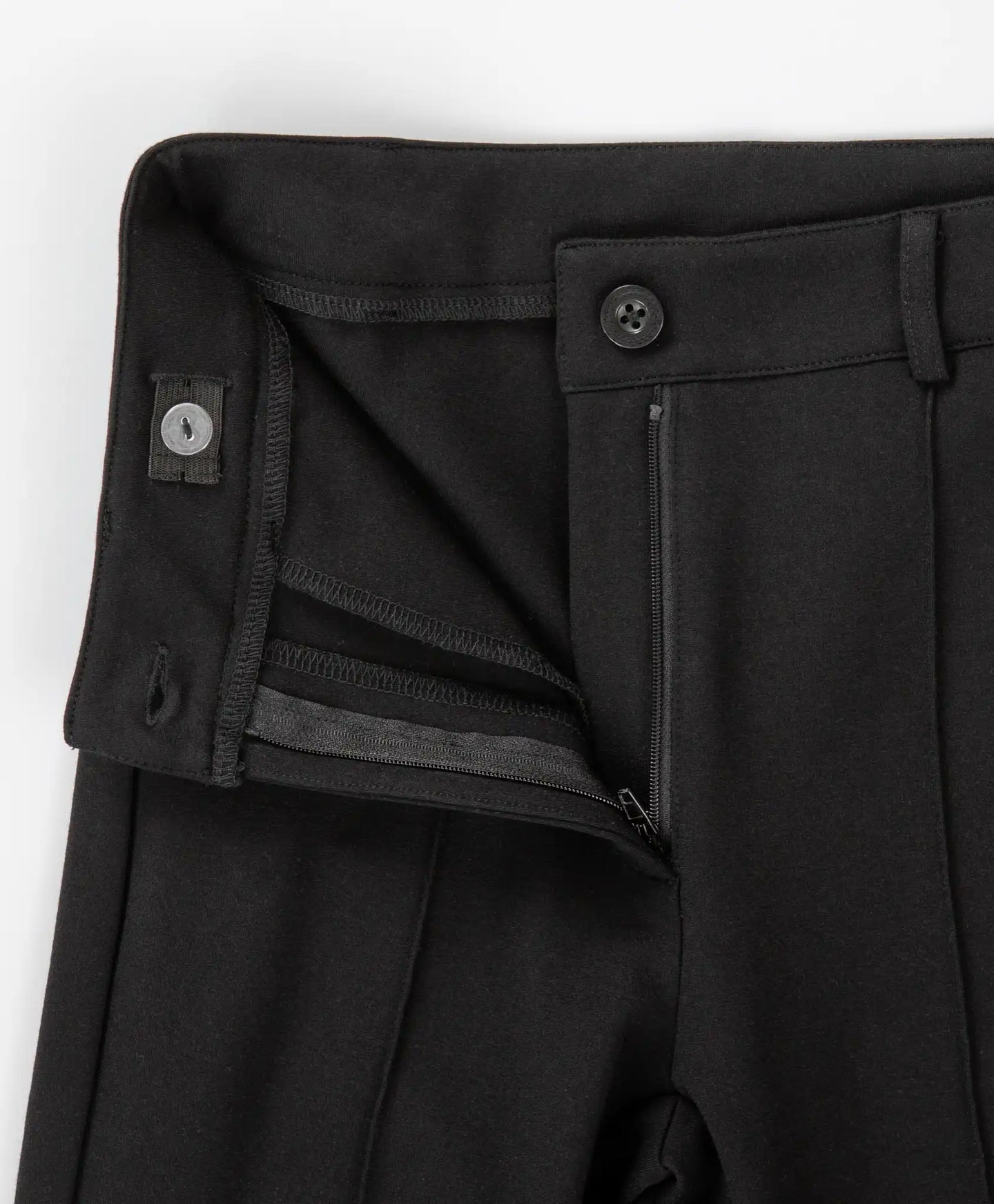 Pantaloni clasici, cu dungi presate, negri, Button Blue