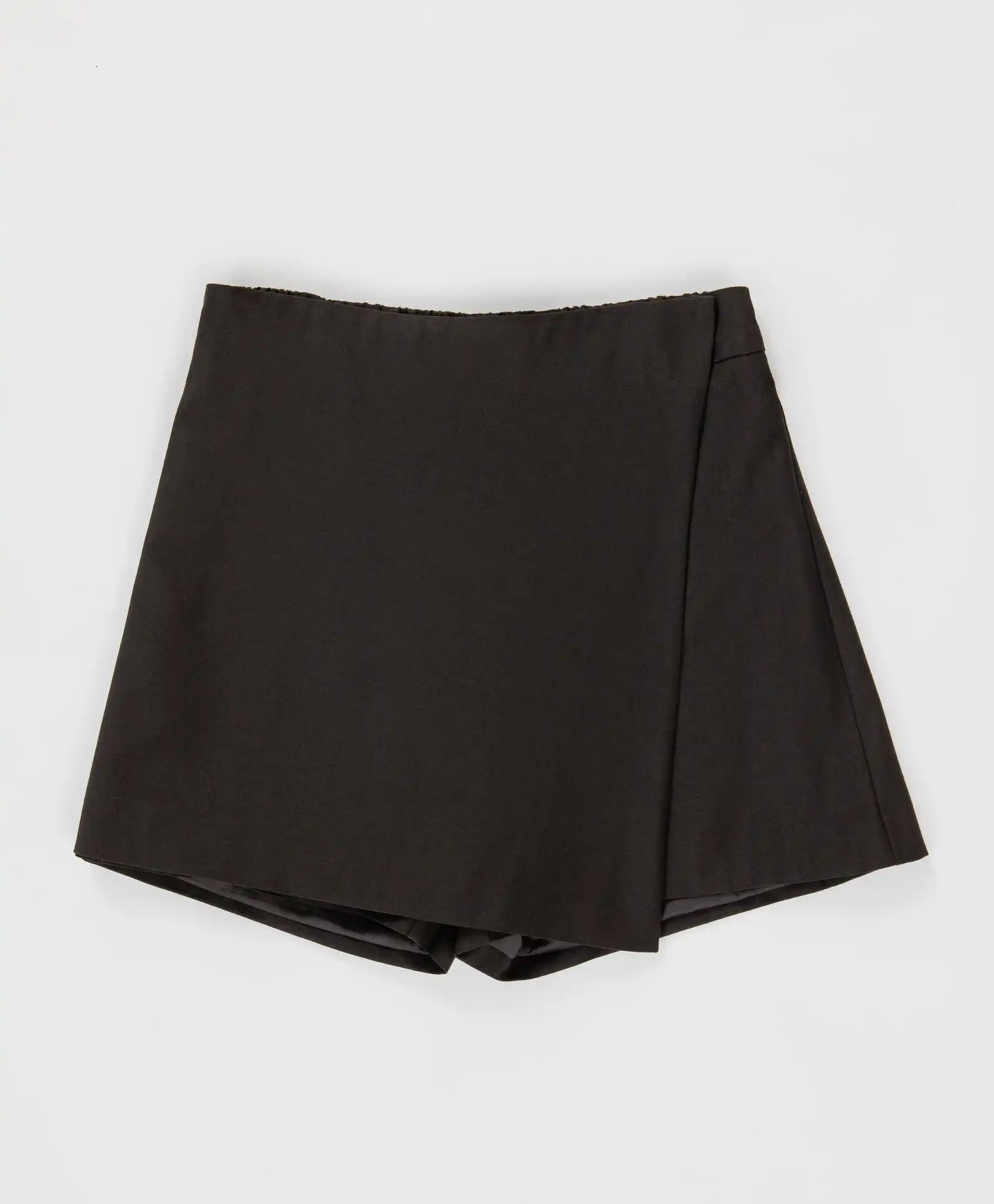 Fustă-pantalon cu suprapunere, neagră, Button Blue