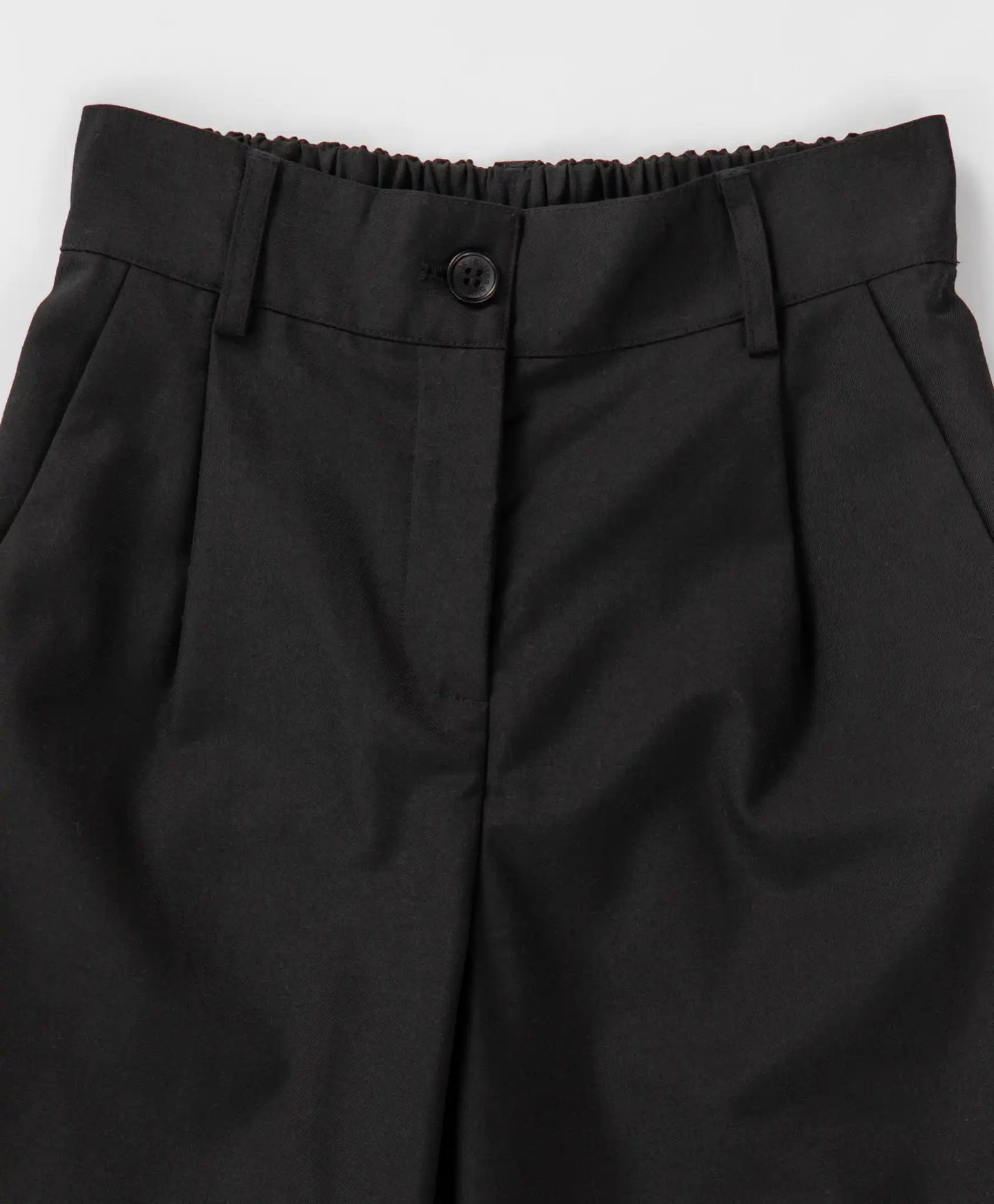 Pantaloni palazzo cu tiv îndoit, negri, Button Blue