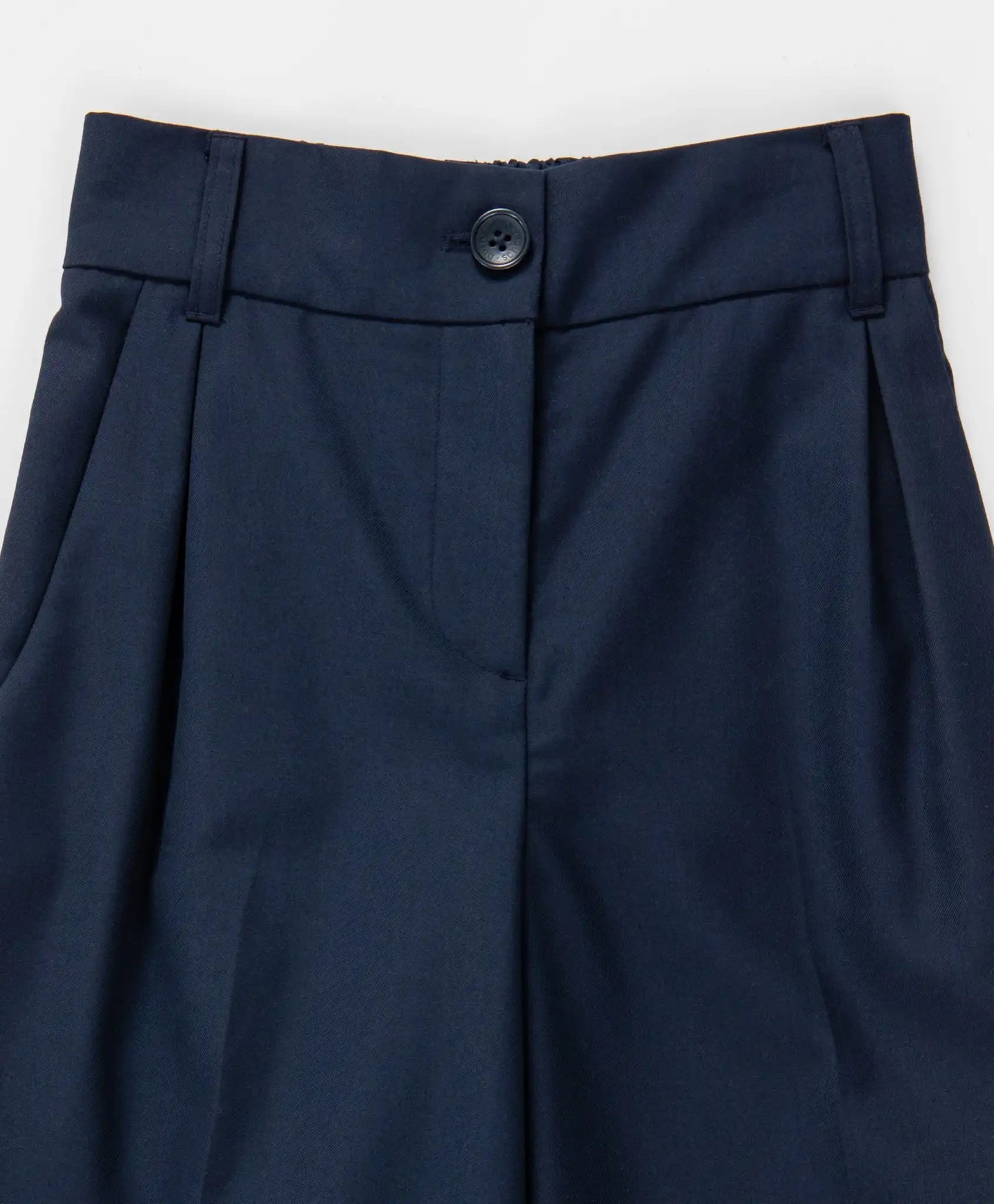 Pantaloni palazzo cu pliuri, albaștri, Button Blue
