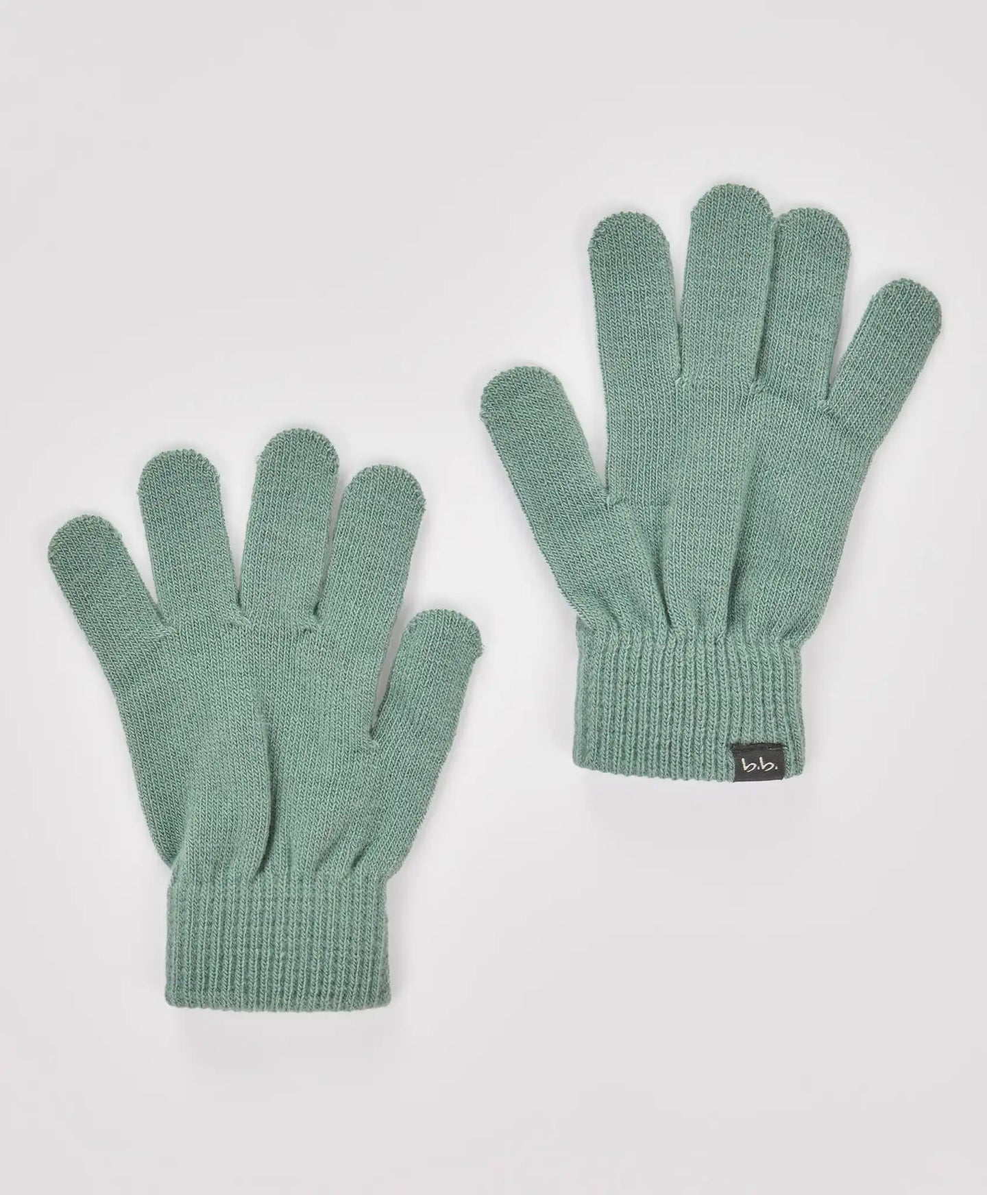 Mănuși tricotate verzi pentru copii, Button Blue