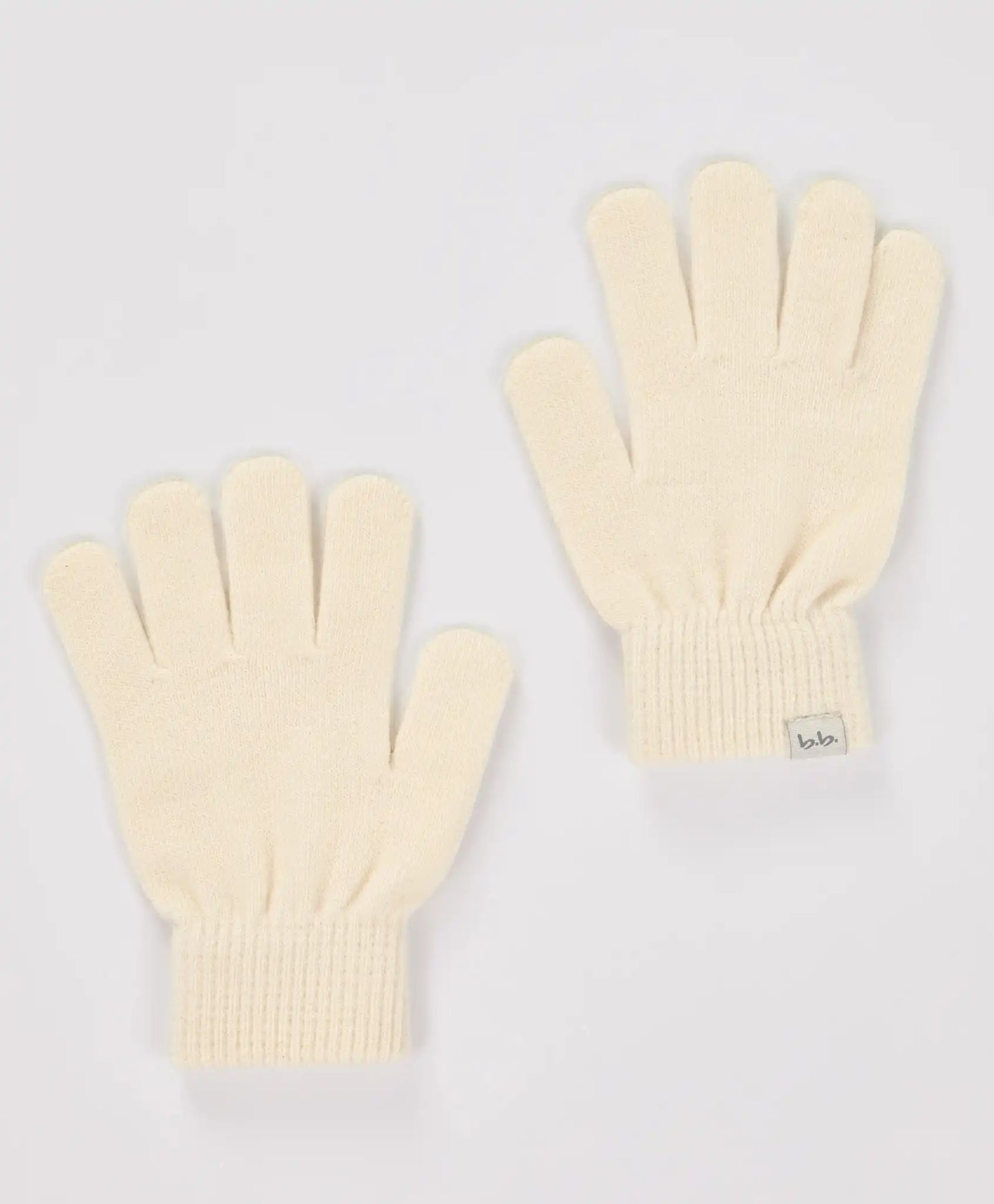 Mănuși tricotate crem pentru copii, Button Blue