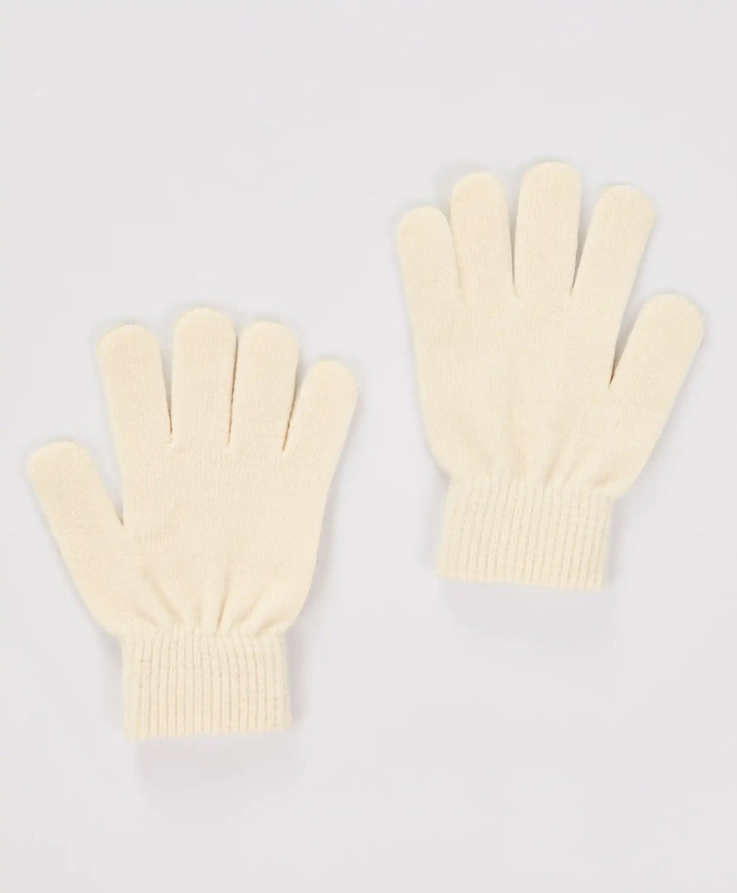 Mănuși tricotate crem pentru copii, Button Blue