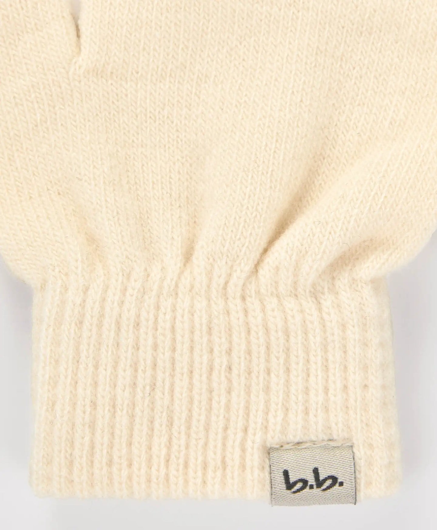 Mănuși tricotate crem pentru copii, Button Blue