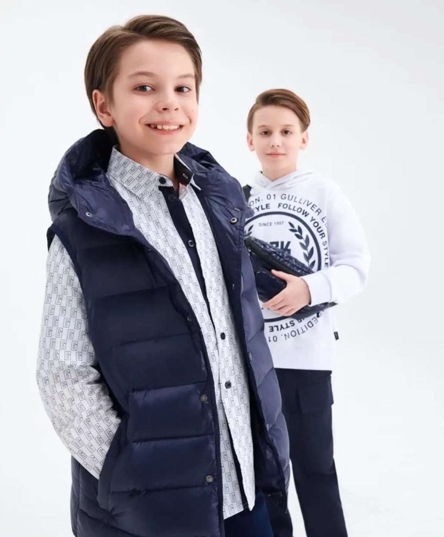 Vestă matlasată din material impermeabil, neagră, pentru băiat, Gulliver