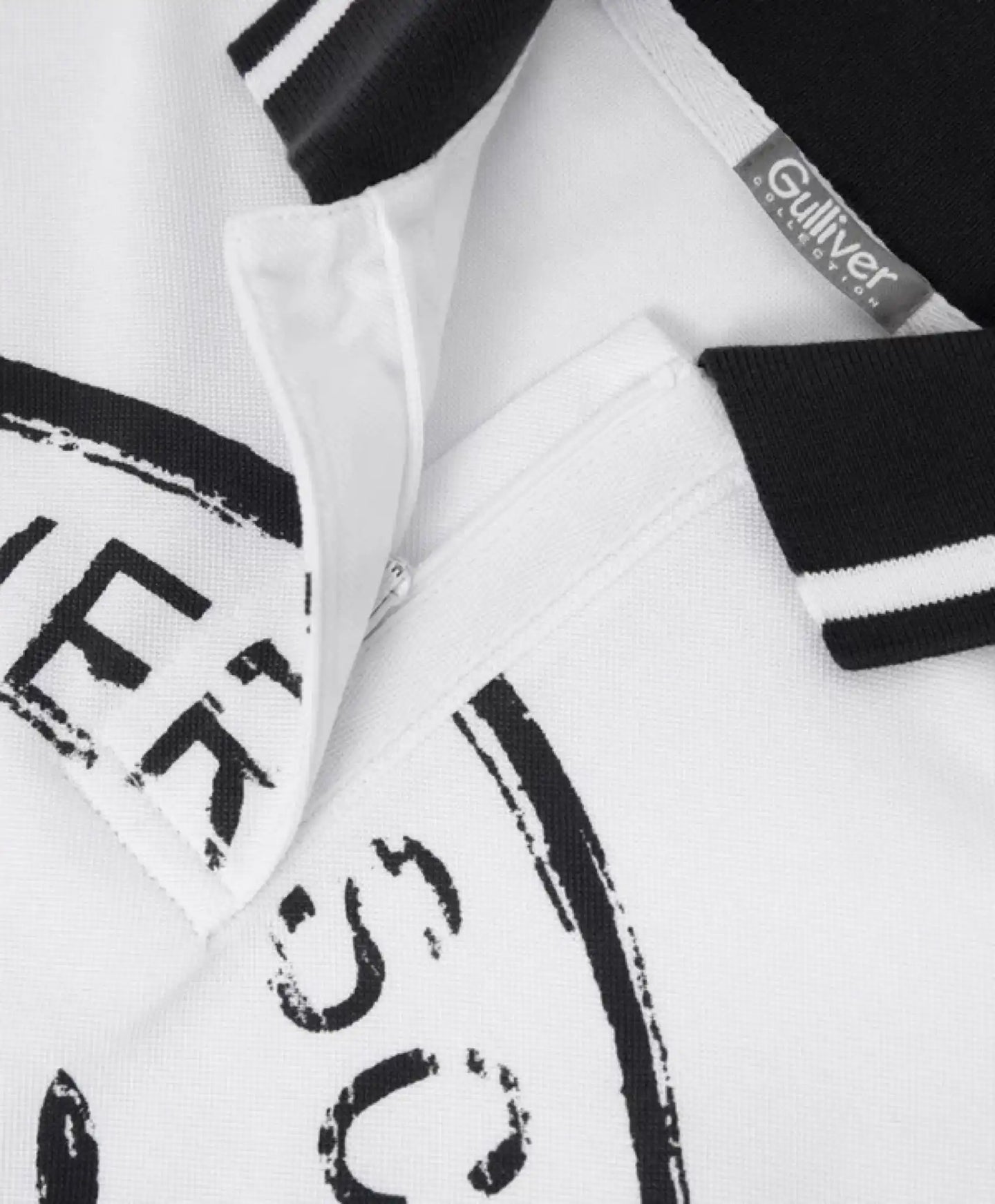 Polo oversize, cu mânecă scurtă, alb, pentru fată, Gulliver