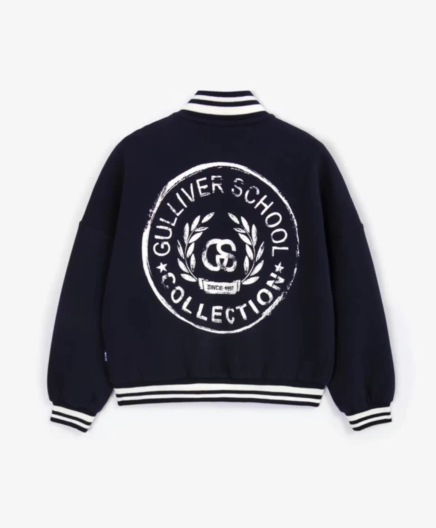 Hanorac bomber din interlock cu imprimeu albastru pentru fete Gulliver