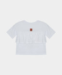 Бяла тениска с принт и волани Gulliver