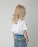 Бяла тениска с принт и волани Gulliver