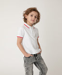 Бяла поло тениска с принт Gulliver