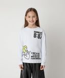 Бяла блуза с дълъг ръкав и принт Gulliver