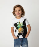 Бяла тениска с принт Gulliver