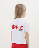 Бяла тениска свободен силует с паднало рамо и декор Gulliver