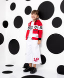 Червен суитшърт с качулка в стил колорблок с шрифтови принтове Gulliver