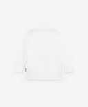 Бяла блуза с дълъг ръкав свободна кройка с принт и емблема Gulliver