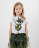 Бял скъсен топ с паднало рамо и принт Gulliver