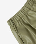 Шорти от еко кожа с колан от лента в цвят хаки Gulliver