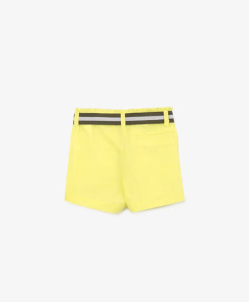 Pantaloni scurți din poplin cu talie din dantelă, verde deschis, Gulliver