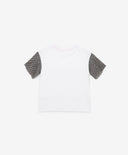 Бяла тениска с мрежа и шрифтов декор Gulliver