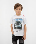 Базова бяла тениска с принт Gulliver