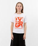 Бяла тениска с къс ръкав и голям контрастен принт Gulliver