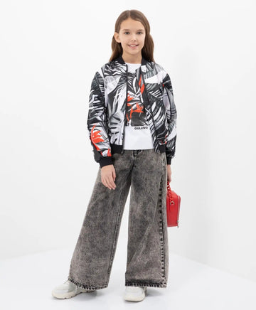 Geacă rezistentă la vânt cu print tropical de la Gulliver