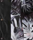 Яке-сако с вата от еко кожа с флорален принт Gulliver