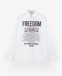 Cămașă largă cu umăr căzut și detalii prelungite pe spate, albă, Gulliver