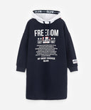 Рокля-суитшърт с паднало рамо и шрифтов декор Gulliver