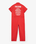 Salopetă cu mânecă scurtă și inscripție, roșie, Gulliver