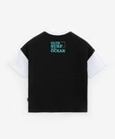 Тениска свободна форма с вертикален принт бяла Gulliver