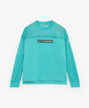 Tricou cu mâneci lungi tricotat cu plasă turcoaz Gulliver