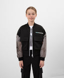 Суитшърт с цип от мек футер и тънък полупрозрачен шушляк сив Gulliver