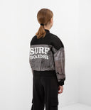 Суитшърт с цип от мек футер и тънък полупрозрачен шушляк сив Gulliver